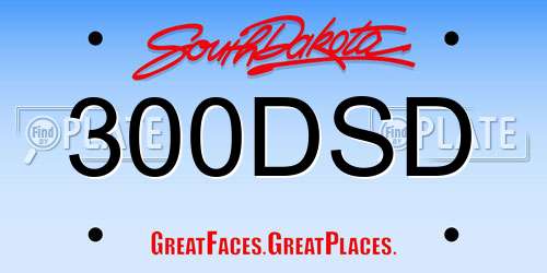 300DSD South Dakota License Plate