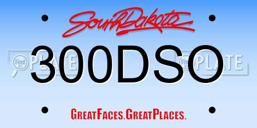300DSO South Dakota License Plate