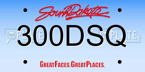 300DSQ South Dakota License Plate