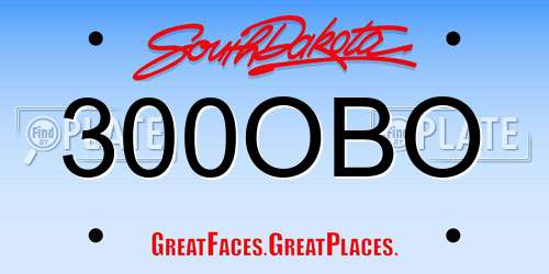 300OBO South Dakota License Plate