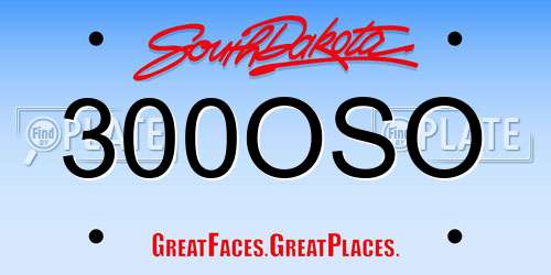 300OSO South Dakota License Plate