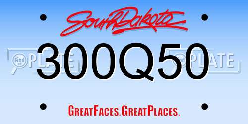 300Q50 South Dakota License Plate