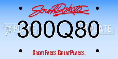 300Q80 South Dakota License Plate