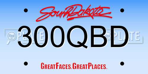 300QBD South Dakota License Plate