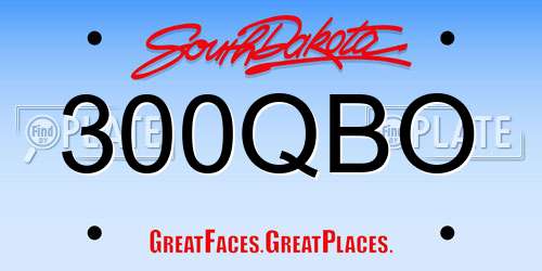 300QBO South Dakota License Plate