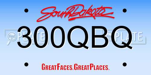 300QBQ South Dakota License Plate