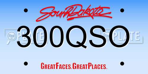 300QSO South Dakota License Plate