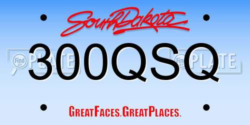 300QSQ South Dakota License Plate