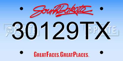 30129TX South Dakota License Plate