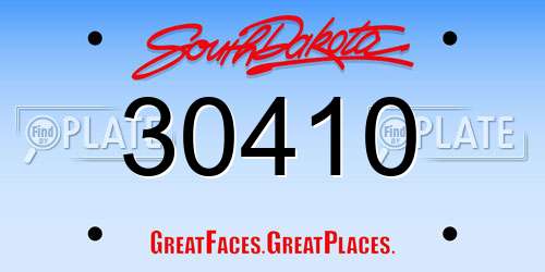 30410 South Dakota License Plate