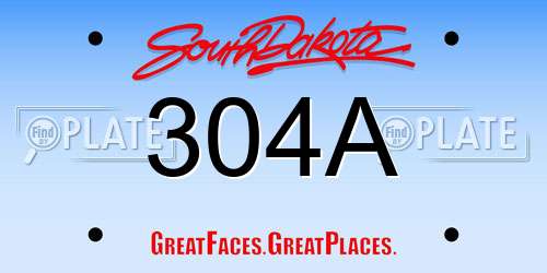 304A South Dakota License Plate
