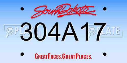 304A17 South Dakota License Plate