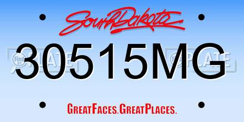 30515MG South Dakota License Plate