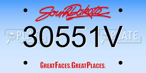 30551V South Dakota License Plate