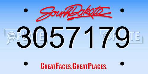 3057179 South Dakota License Plate