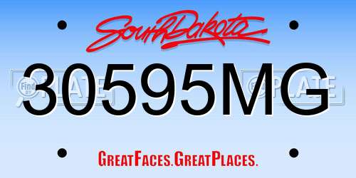 30595MG South Dakota License Plate