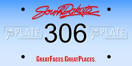 306 South Dakota License Plate