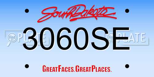 3060SE South Dakota License Plate