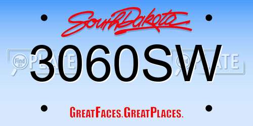 3060SW South Dakota License Plate