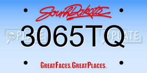3065TQ South Dakota License Plate