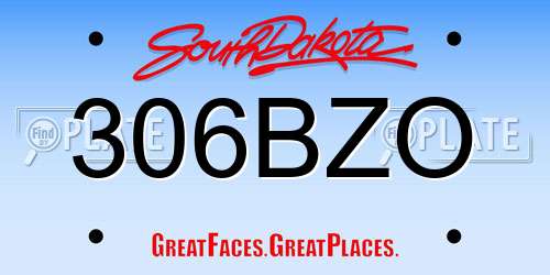 306BZO South Dakota License Plate