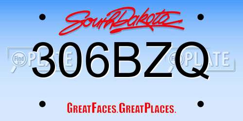 306BZQ South Dakota License Plate
