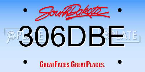 306DBE South Dakota License Plate