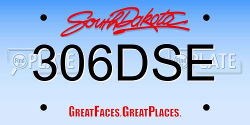 306DSE South Dakota License Plate