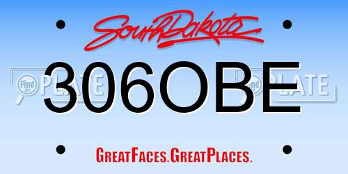 306OBE South Dakota License Plate