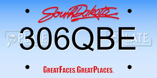 306QBE South Dakota License Plate