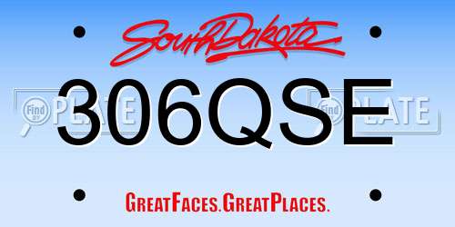 306QSE South Dakota License Plate
