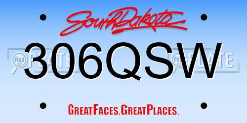 306QSW South Dakota License Plate
