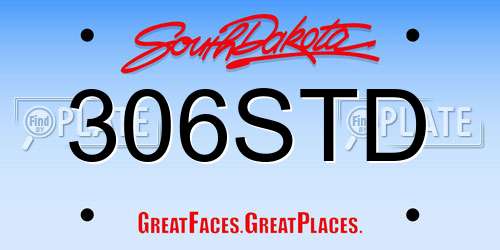 306STD South Dakota License Plate
