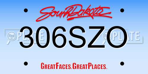 306SZO South Dakota License Plate