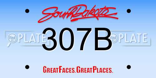 307B South Dakota License Plate