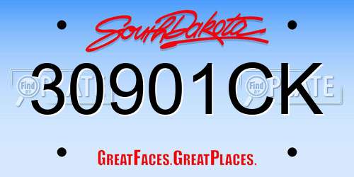 30901CK South Dakota License Plate