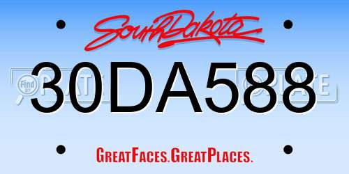 30DA588 South Dakota License Plate