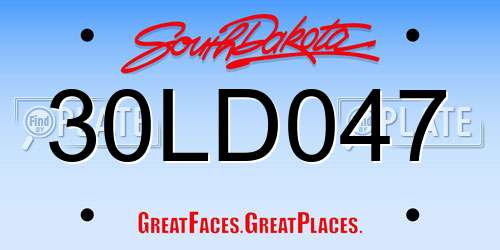 30LD047 South Dakota License Plate