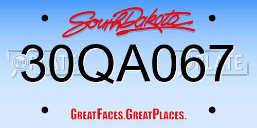 30QA067 South Dakota License Plate