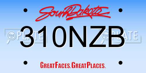 310NZB South Dakota License Plate