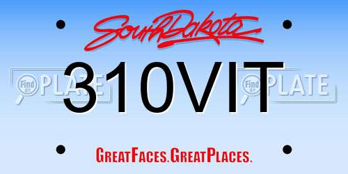 310VIT South Dakota License Plate