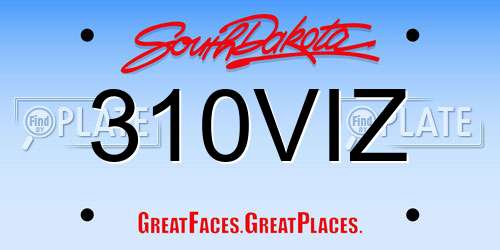 310VIZ South Dakota License Plate