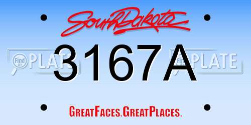 3167A South Dakota License Plate