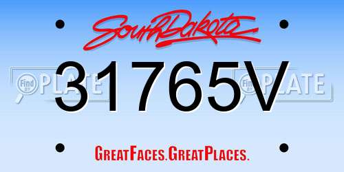 31765V South Dakota License Plate