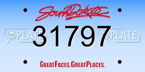 31797 South Dakota License Plate
