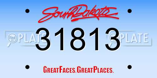 31813 South Dakota License Plate