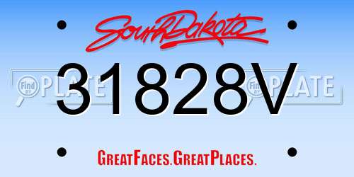 31828V South Dakota License Plate