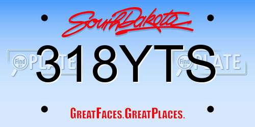 318YTS South Dakota License Plate