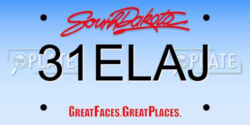 31ELAJ South Dakota License Plate