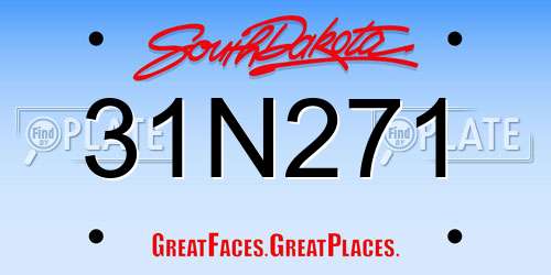 31N271 South Dakota License Plate